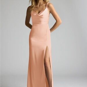 AZAZIE Elida Bridesmaid Dress in the Color English Rose